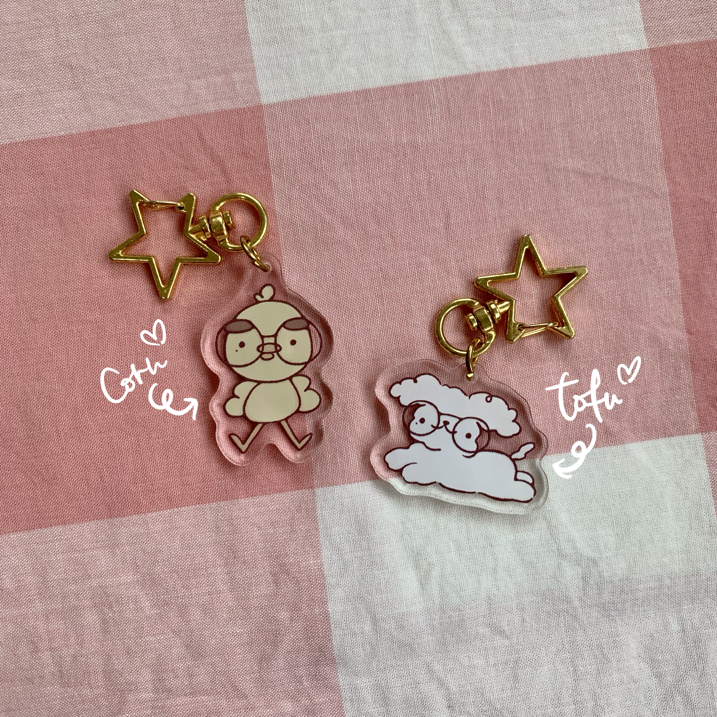 Corn & Tofu - Acrylic Keychains